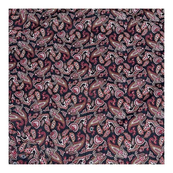 Express Dress Shirt Mens XL Red Paisley Print Slim Fit Button Up NEW Floral Y2K - Picture 3 of 6